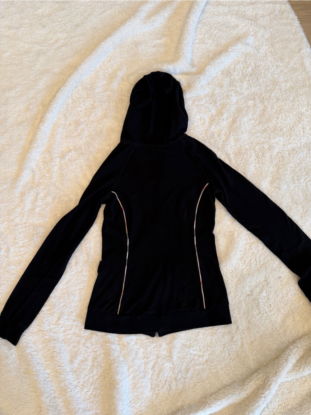 Burberry Black Hooded Zip-Up Sweater - Picture 5 of 9